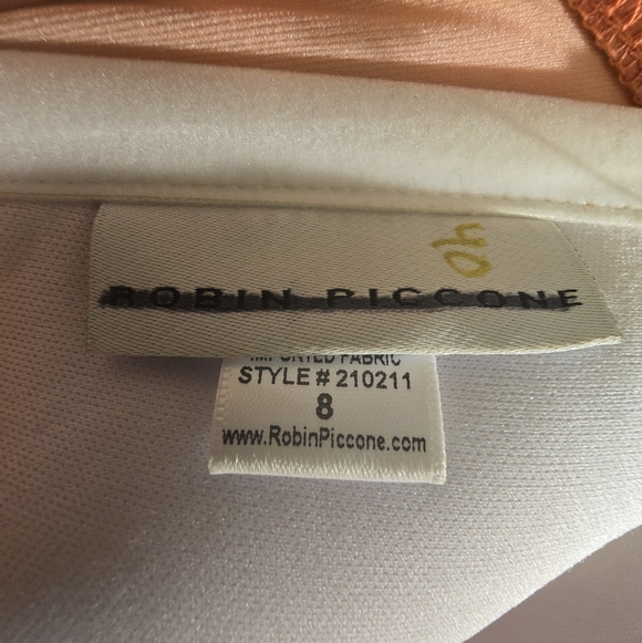 NWOT Robin Piccone Isla One Piece Coral Pink White Floral Medallion Size 8 - Picture 5 of 5